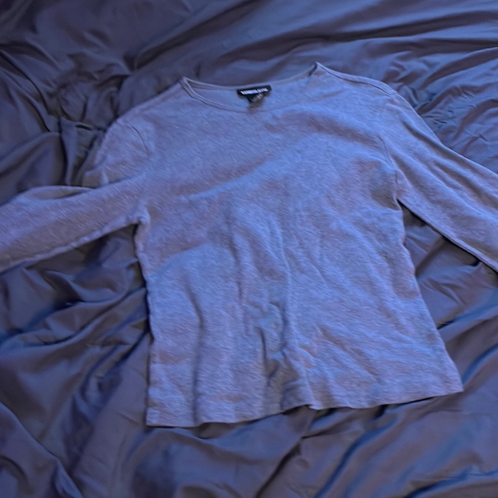 Express Jeans Gray Long-sleeved Top